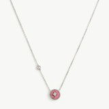 Rhodonite Coin Pendant Necklace in Sterling Silver | Aura Collection – MaiaMina