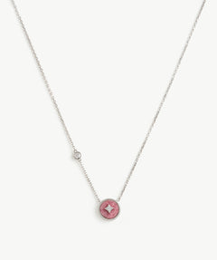 Rhodonite Coin Pendant Necklace in Sterling Silver | Aura Collection – MaiaMina