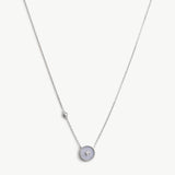 Aura Blue Lace Agate Coin Pendant Necklace | MaiaMina