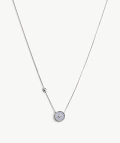 Aura Blue Lace Agate Coin Pendant Necklace | MaiaMina