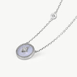 Aura Blue Lace Agate Coin Pendant Necklace | MaiaMina
