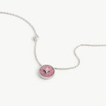 Rhodonite Coin Pendant Necklace in Sterling Silver | Aura Collection – MaiaMina