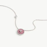 Rhodonite Coin Pendant Necklace in Sterling Silver | Aura Collection – MaiaMina