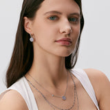 Aura Blue Lace Agate Coin Pendant Necklace | MaiaMina