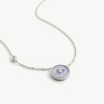 Aura Blue Lace Agate Coin Pendant Necklace | MaiaMina