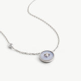 Aura Blue Lace Agate Coin Pendant Necklace | MaiaMina