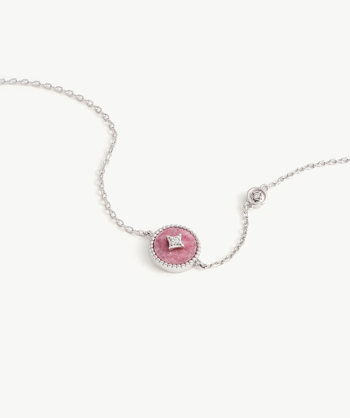 Rhodonite Coin Station Bracelet in Sterling Silver | Aura Collection – MaiaMina
