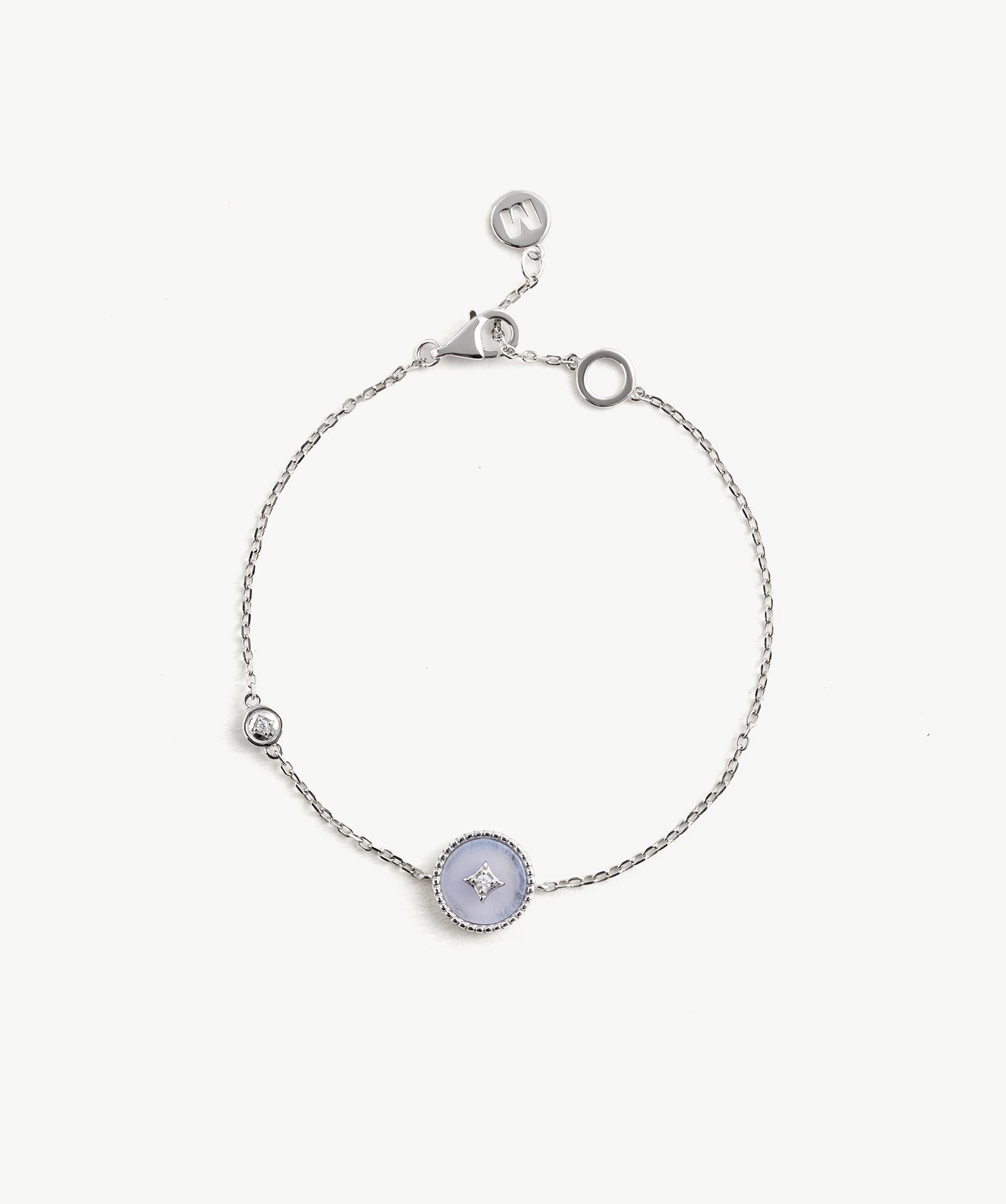 Aura Blue Lace Agate Coin Station Bracelet | MaiaMina
