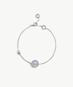 Aura Blue Lace Agate Coin Station Bracelet | MaiaMina