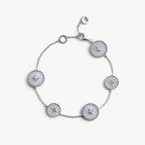 Blue Lace Agate Coin Station Bracelet in Sterling Silver | Aura Collection – MaiaMina