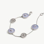 Blue Lace Agate Coin Station Bracelet in Sterling Silver | Aura Collection – MaiaMina