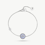 Aura Blue Lace Agate Coin Station Bracelet | MaiaMina