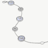 Blue Lace Agate Coin Station Bracelet in Sterling Silver | Aura Collection – MaiaMina
