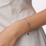 Aura Blue Lace Agate Coin Station Bracelet | MaiaMina