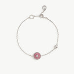 Rhodonite Coin Station Bracelet in Sterling Silver | Aura Collection – MaiaMina