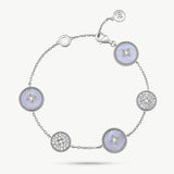 Blue Lace Agate Coin Station Bracelet in Sterling Silver | Aura Collection – MaiaMina