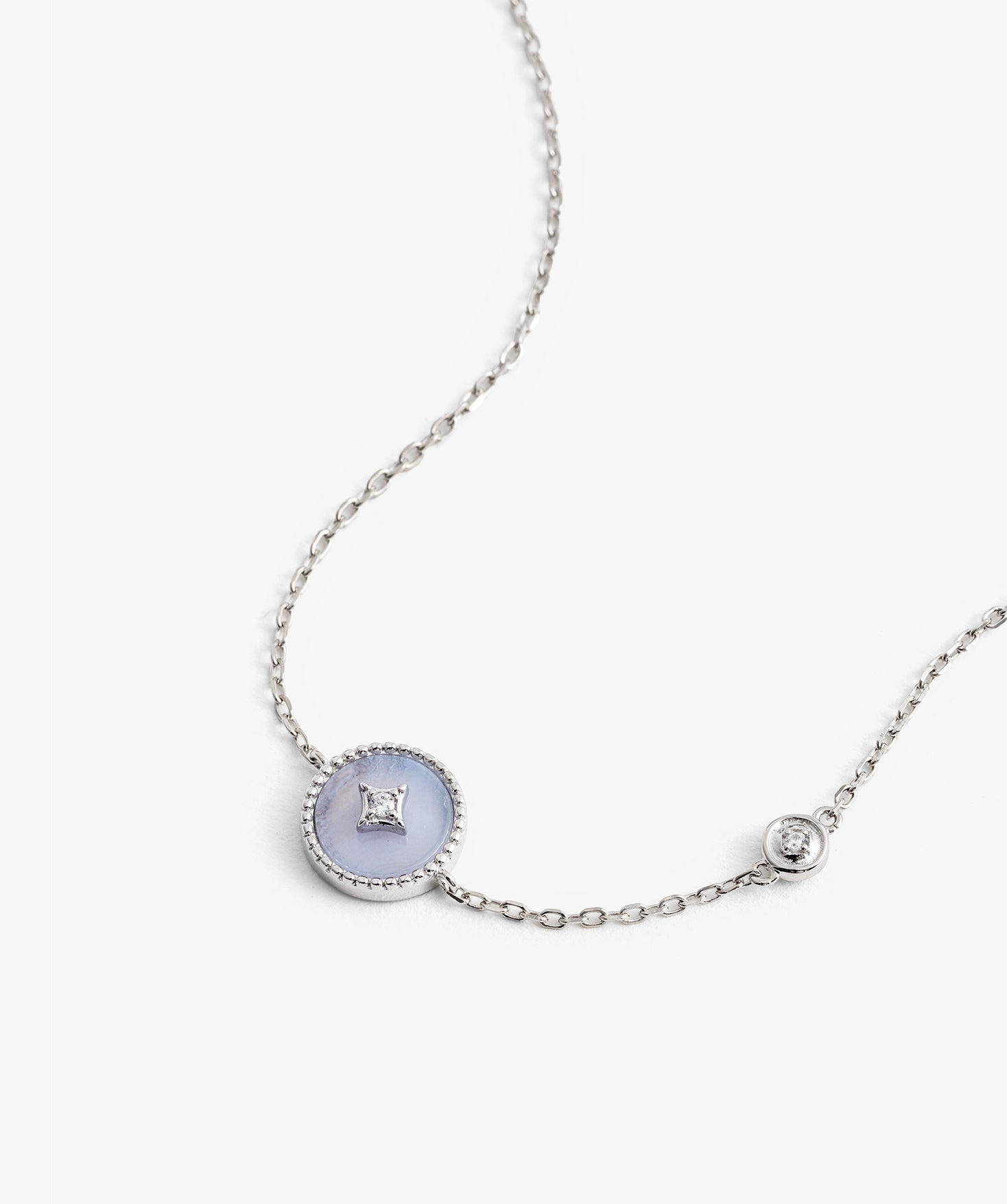 Aura Blue Lace Agate Coin Station Bracelet | MaiaMina