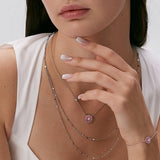 Aura Gemstone Milgrain Copper Coin Station Bracelet