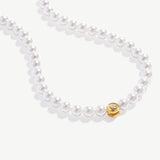 Classic Pearl Necklace with Gold Coin Charm | MaiaMina