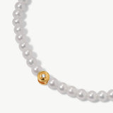 Classic Pearl Necklace with Gold Coin Charm | MaiaMina