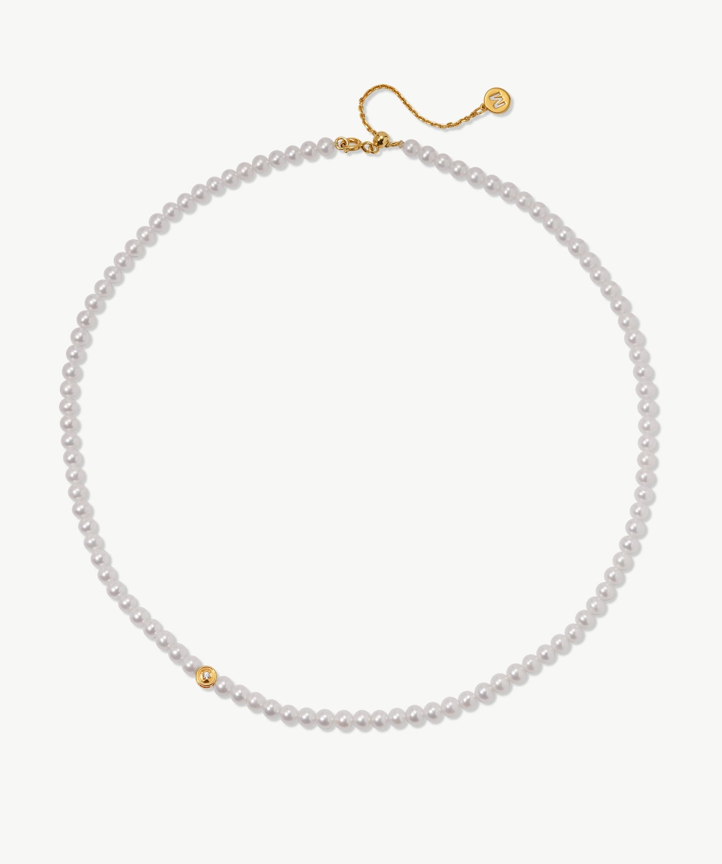Classic Pearl Necklace with Gold Coin Charm | MaiaMina