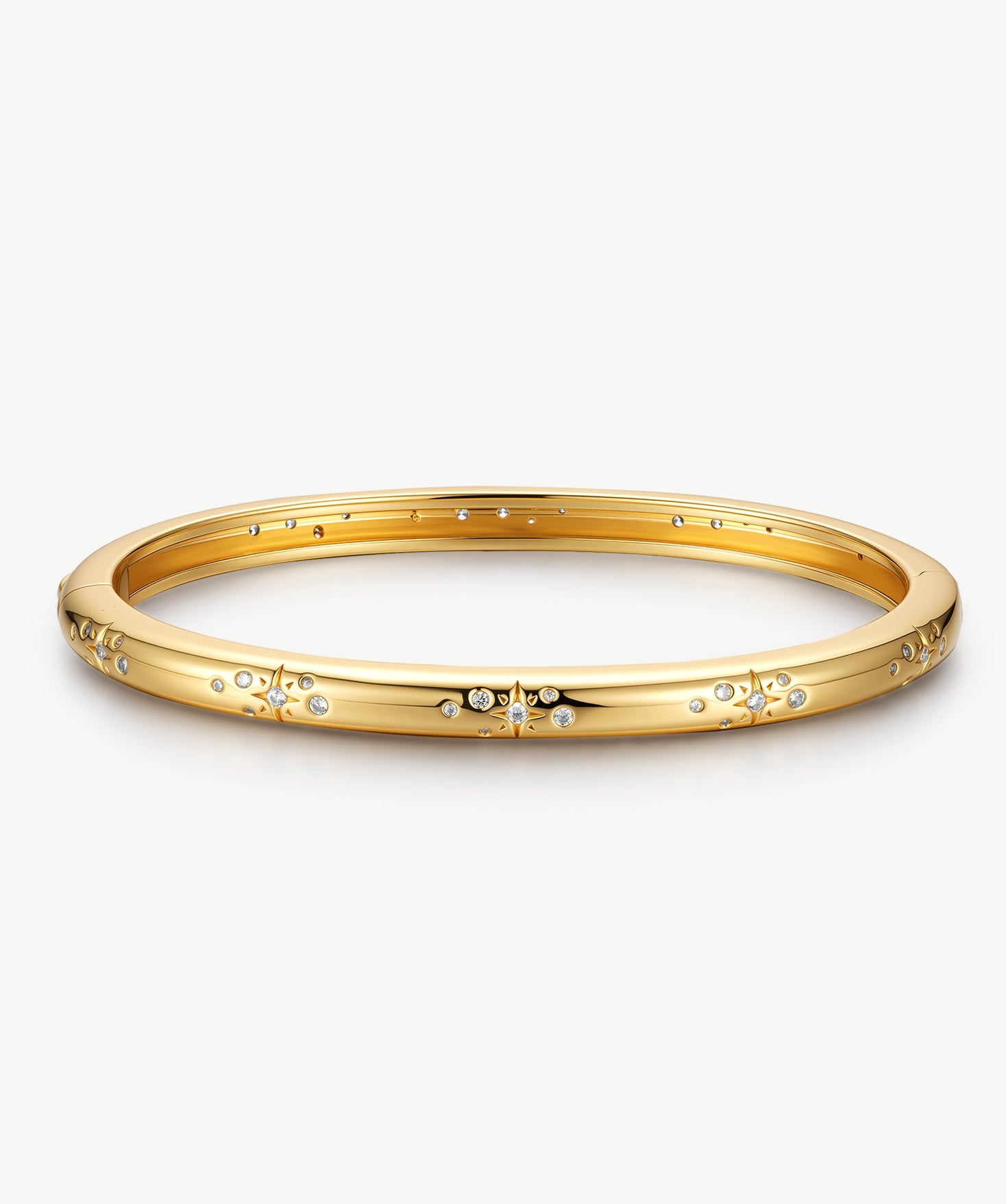Gold Celestial Star Bangle Bracelet | Belvria