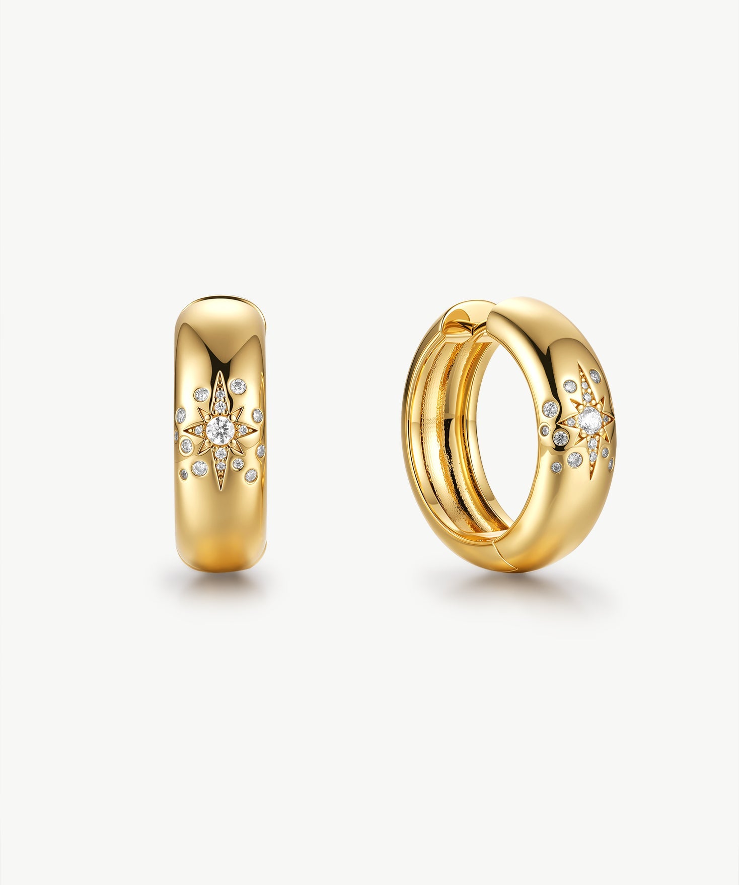 Gold Celestial Star Hoop Earrings | Belvria