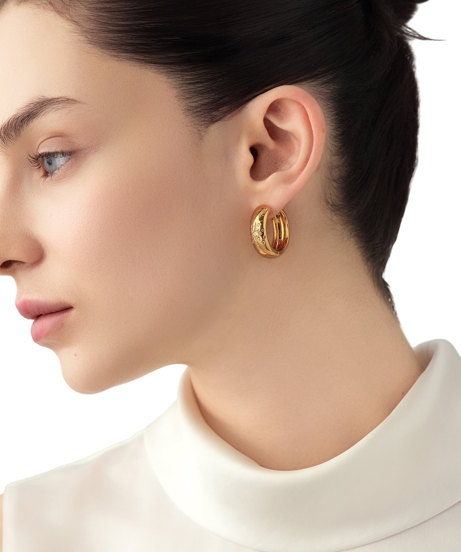 Gold Celestial Star Hoop Earrings | Belvria