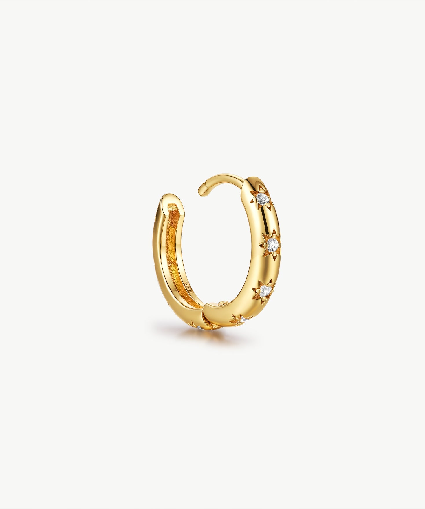 MaiaMina 18K Gold Vermeil Sterling Silver Mini Hoop Earrings Cetus Collection