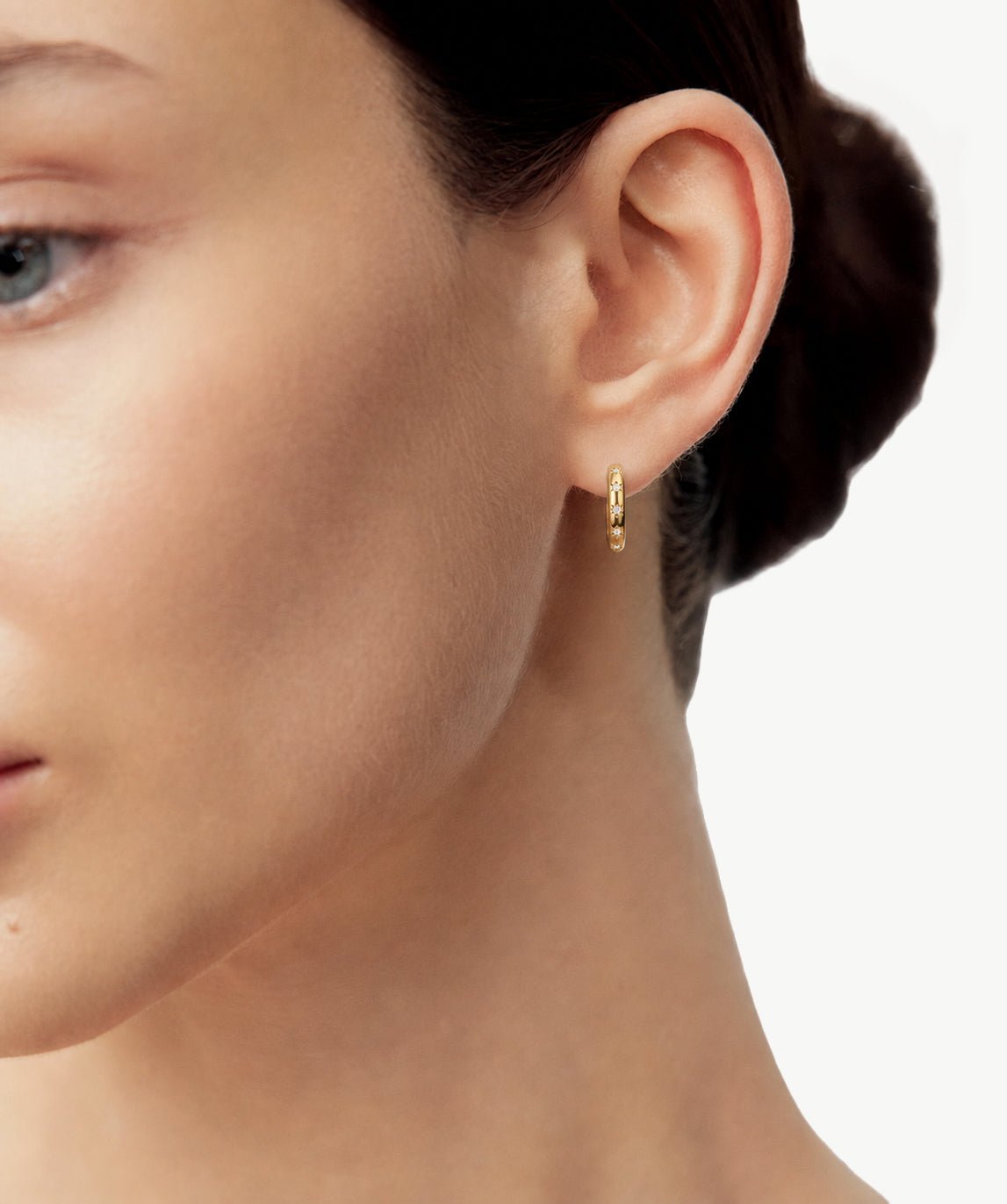 MaiaMina 18K Gold Vermeil Sterling Silver Mini Hoop Earrings Cetus Collection