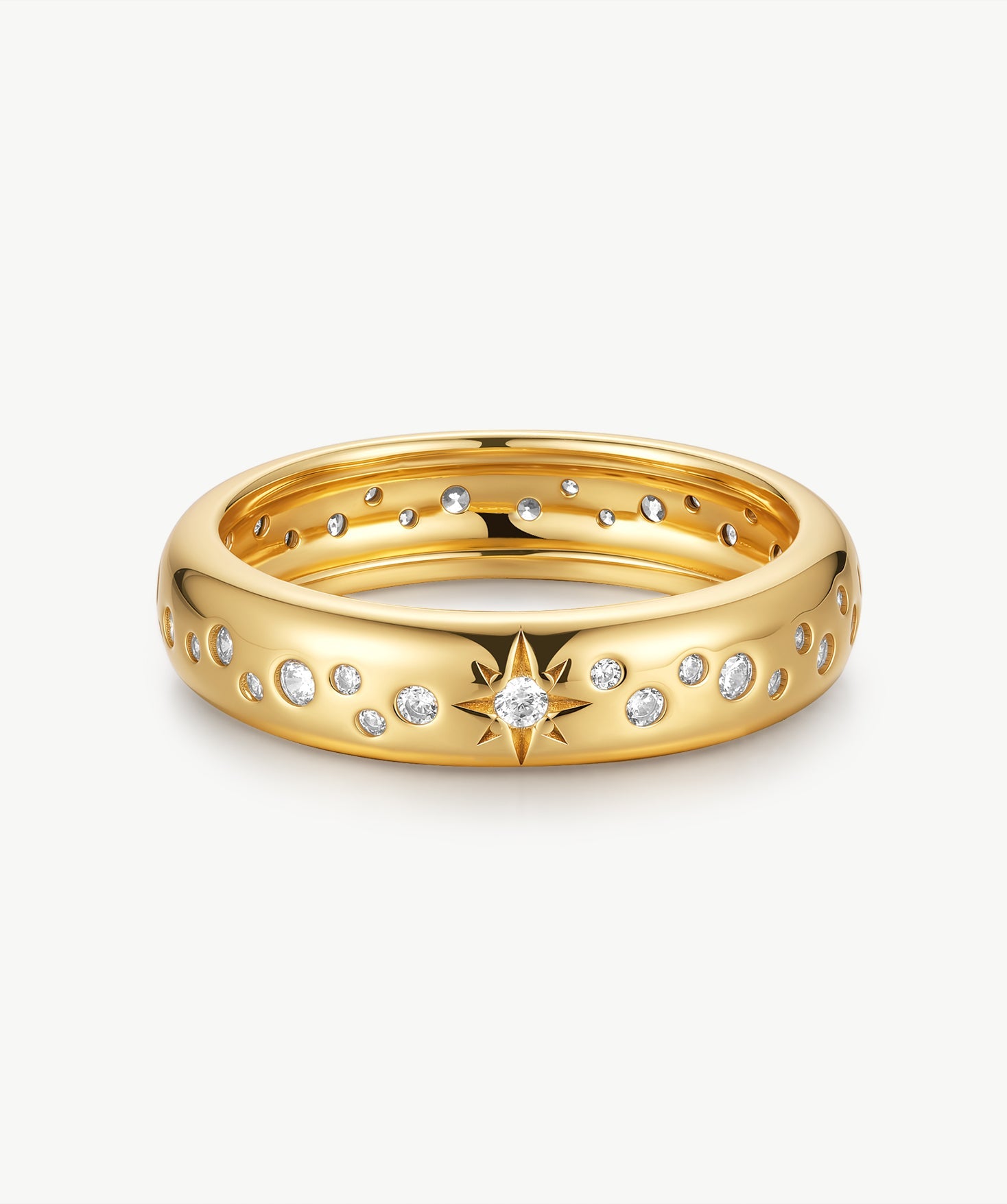Gold Celestial Eight-Point Star Ring | Belvria