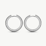 MaiaMina Rhodium Plated Starburst Hoop Earrings with Zircon Accents Cetus Collection