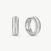 MaiaMina Rhodium Plated Starburst Hoop Earrings with Zircon Accents Cetus Collection