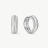 MaiaMina Rhodium Plated Starburst Hoop Earrings with Zircon Accents Cetus Collection