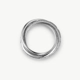 MaiaMina Rhodium Plated Sterling Silver Triple Band Zirconia Ring Cetus Collection