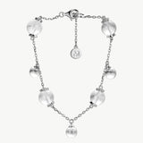 MaiaMina Rhodium Plated Sterling Silver White Crystal Charm Bracelet Cetus Collection