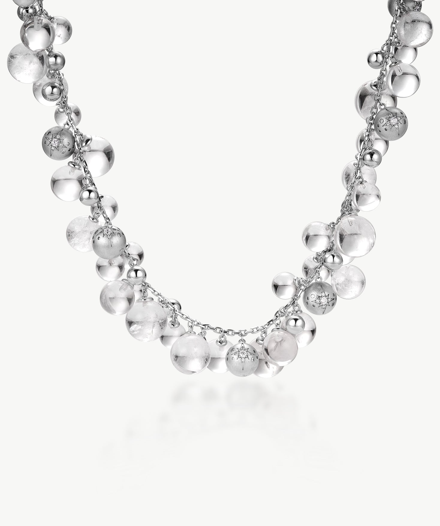 White Quartz Cluster Statement Necklace | Belvria