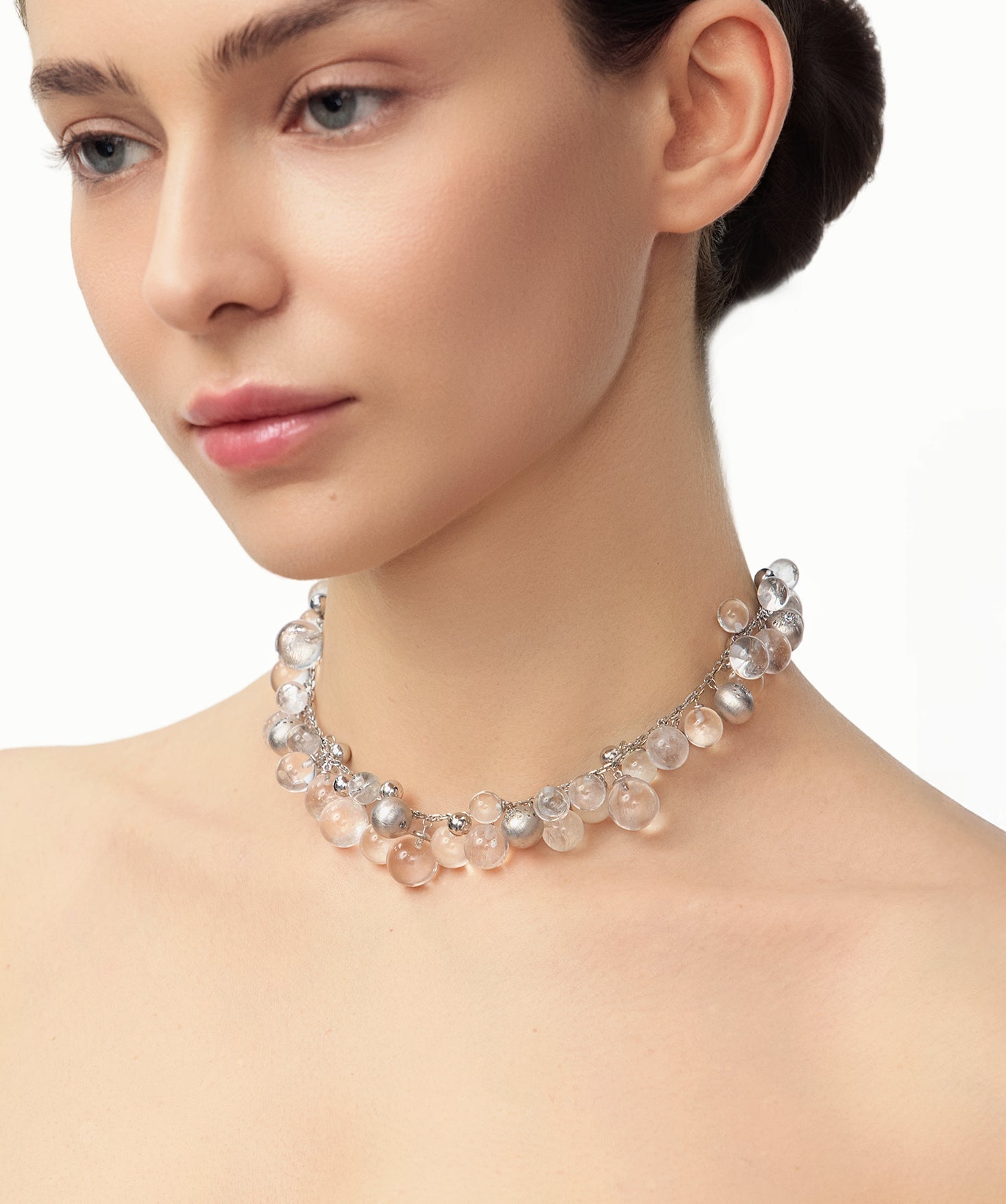White Quartz Cluster Statement Necklace | Belvria