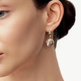MaiaMina Rhodium Plated Clear Quartz Drop Earrings Removable Statement Earrings Cetus Collection