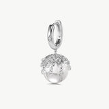 MaiaMina Rhodium Plated Clear Quartz Drop Earrings Removable Statement Earrings Cetus Collection