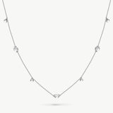 MaiaMina Rhodium Plated Clear Quartz Long Necklace Convertible Layering Necklace Cetus Collection