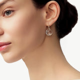 MaiaMina Rhodium Plated Clear Quartz Hook Earrings Sterling Silver Cetus Collection