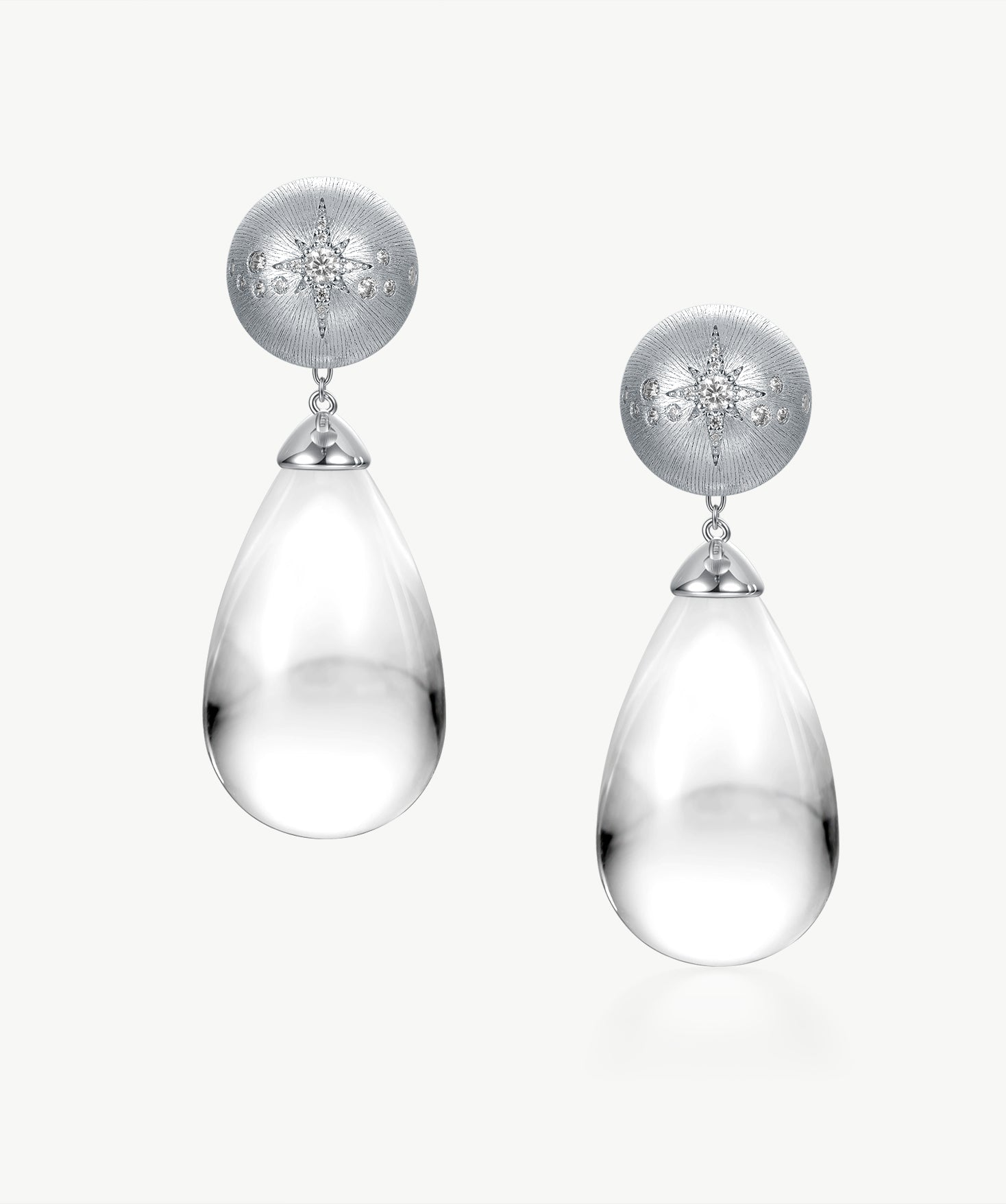 White Quartz Detachable Drop Earrings | Belvria