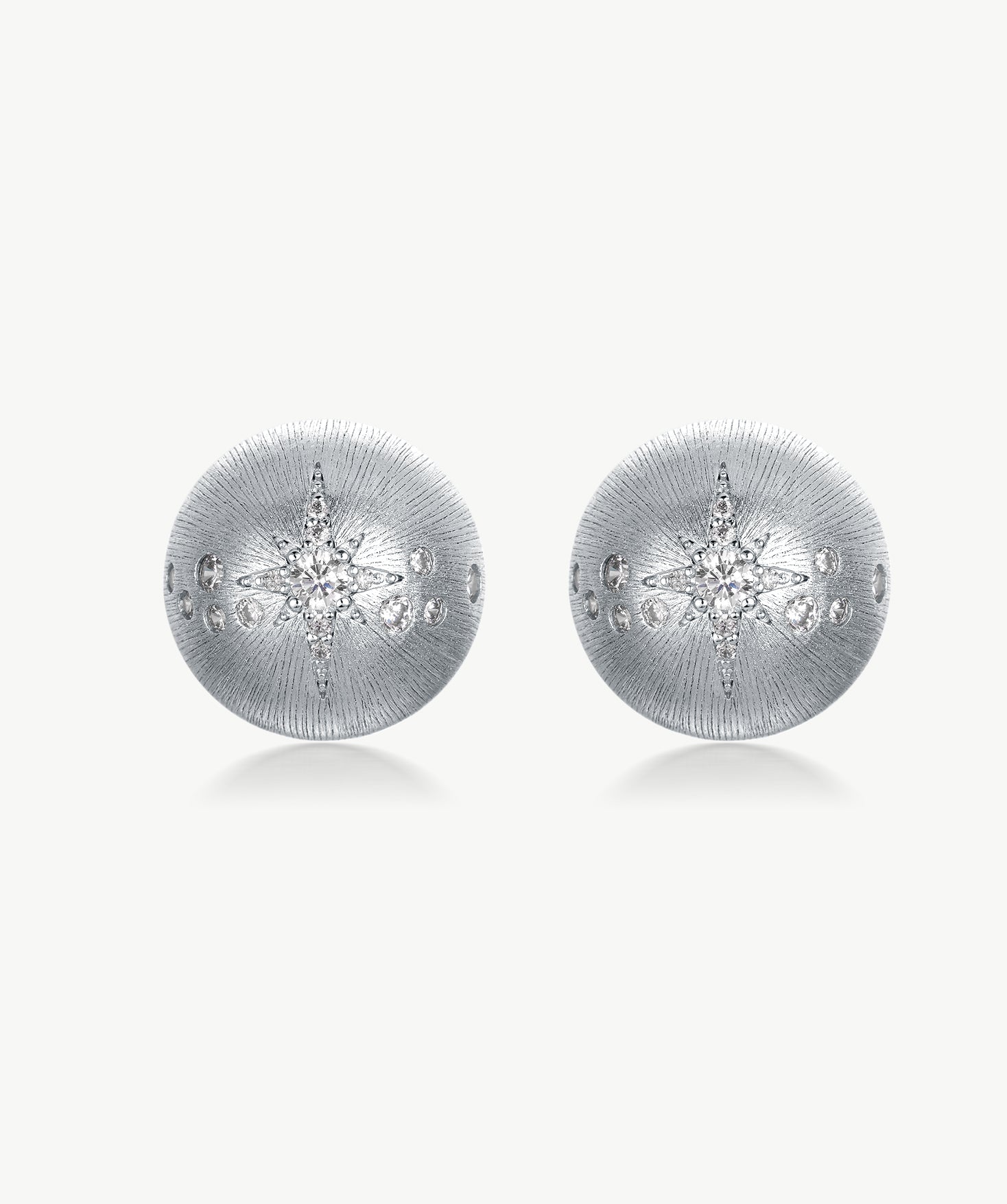 MaiaMina Rhodium Plated Clear Quartz Drop Earrings Removable Statement Earrings Cetus Collection