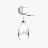 MaiaMina Rhodium Plated Clear Quartz Drop Earrings Removable Statement Earrings Cetus Collection
