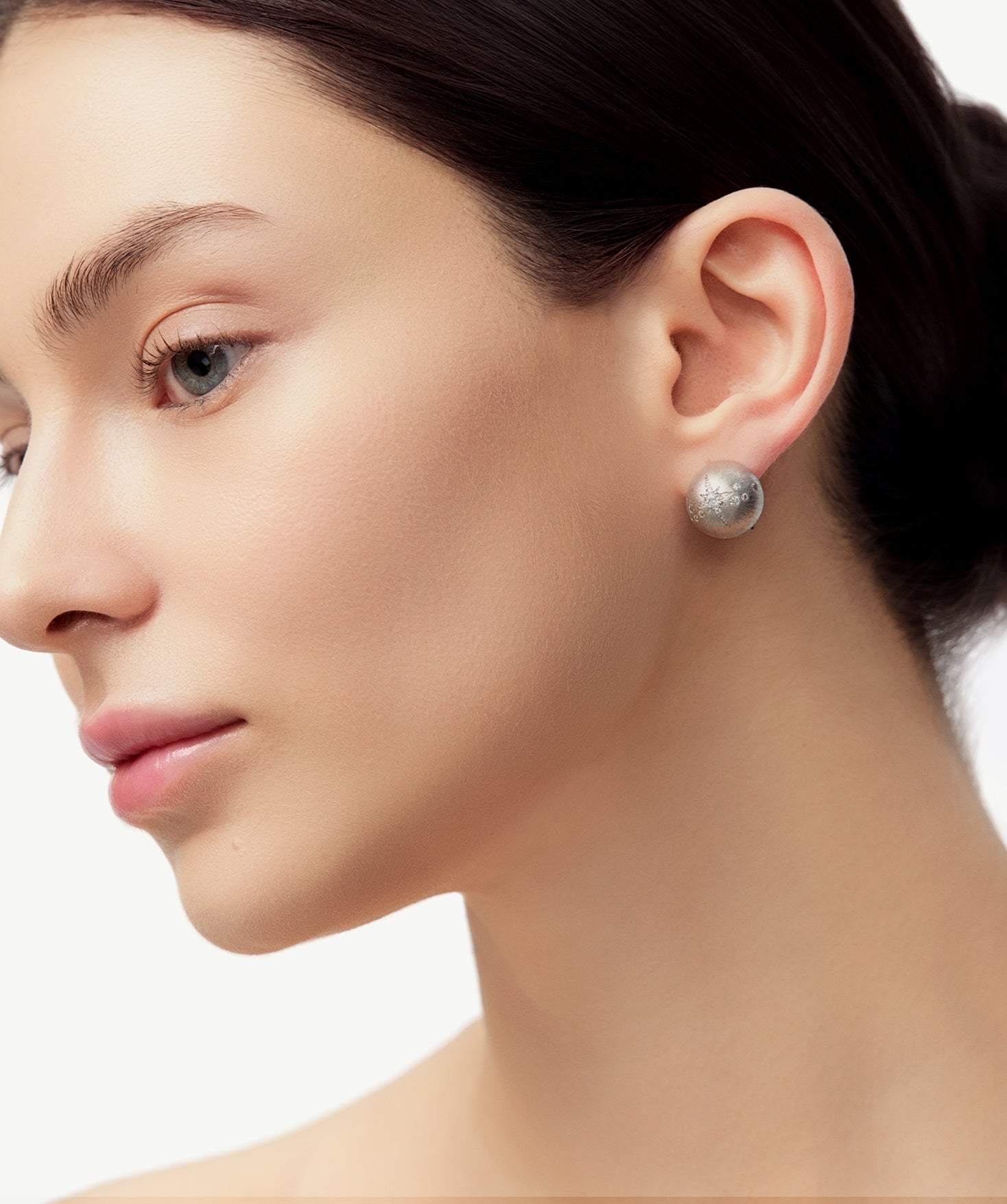 MaiaMina Rhodium Plated Clear Quartz Drop Earrings Removable Statement Earrings Cetus Collection