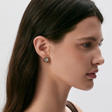 Chronos Gemstone Roman Numbers Stud Earrings