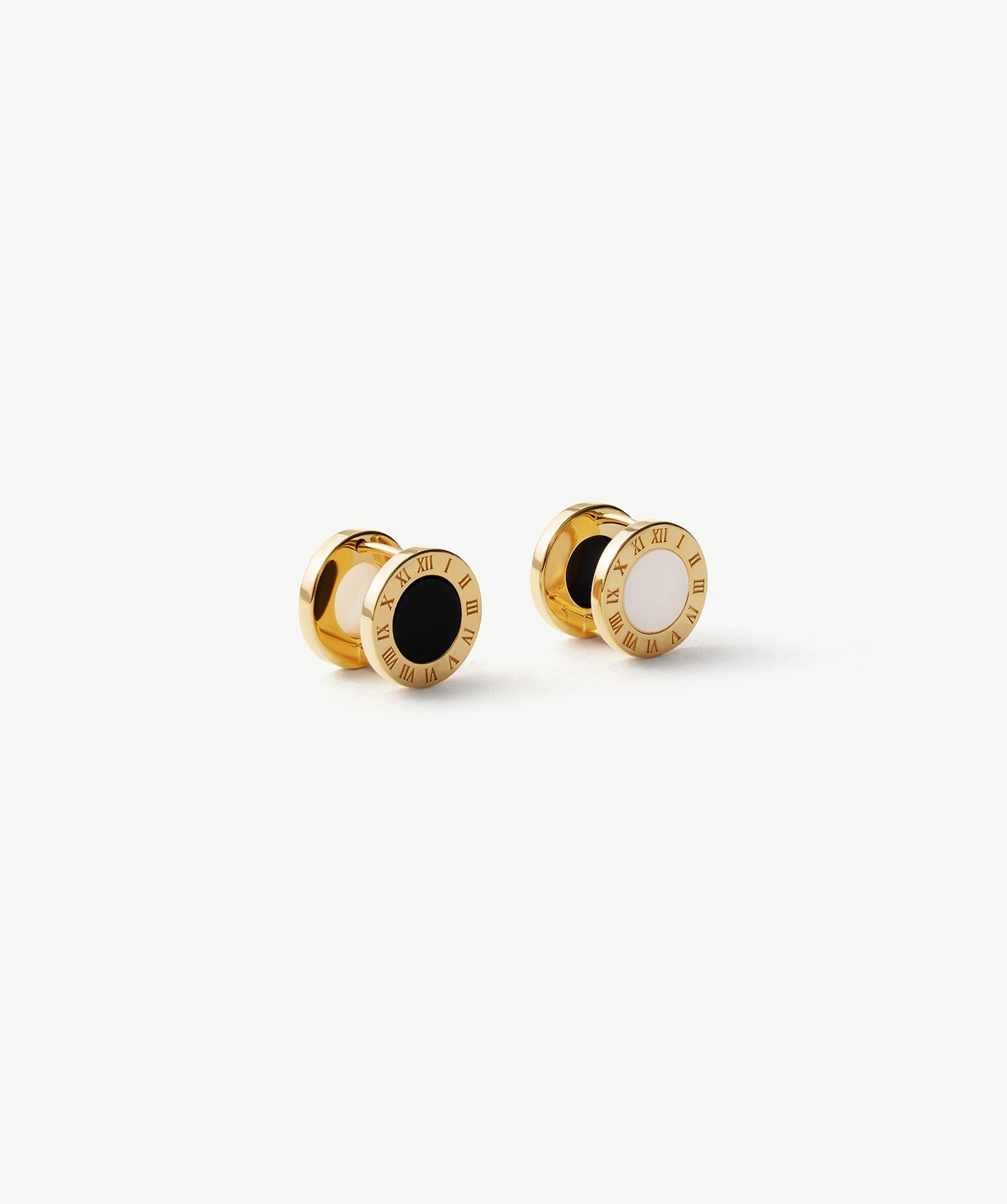 Chronos Roman Numeral Gemstone Stud Earrings | MaiaMina