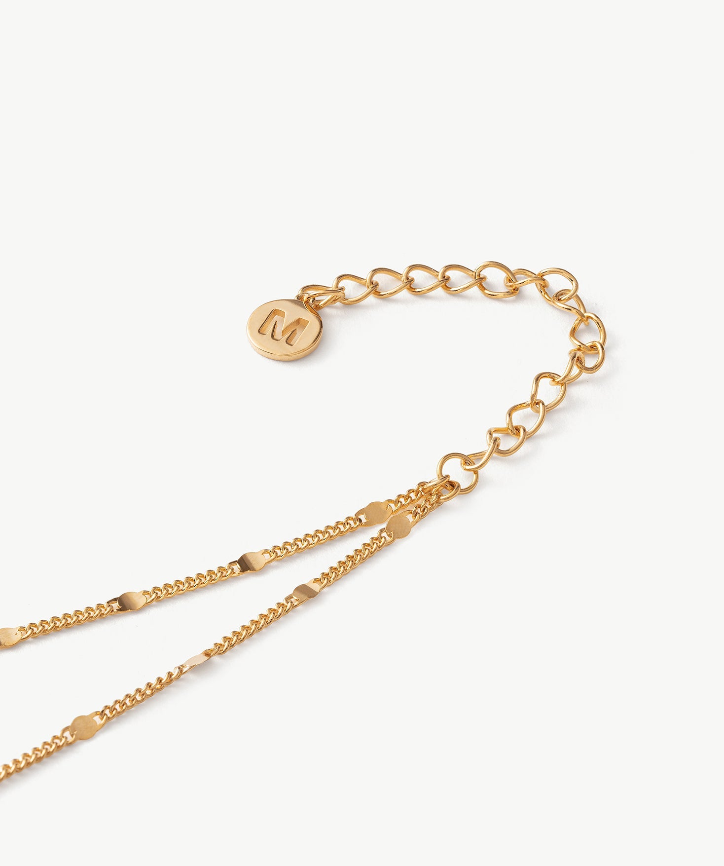 Classic Gold Disc Layered Necklace | Dainty Double Chain in 18K Gold Vermeil – MaiaMina