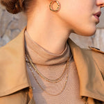 Classic Gold Disc Layered Necklace | Dainty Double Chain in 18K Gold Vermeil – MaiaMina